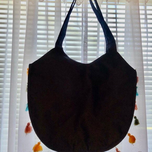 BANJARA  POM POM & TASSLED EMBROIDERED ELEPHANT & FLORAL ZIPPER PURSE / INDIA - Picture 10 of 14